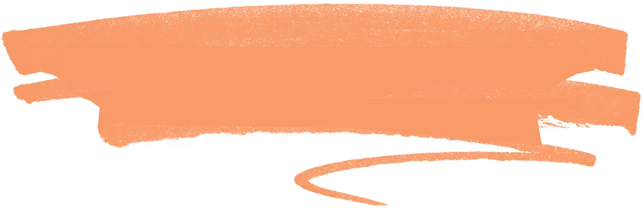 Orange paint brush stroke.